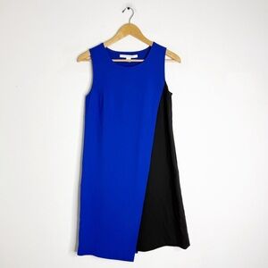 Diane von Furstenberg Livvy Dress Size 2 Blue & Black Colorblock Sleeveless
